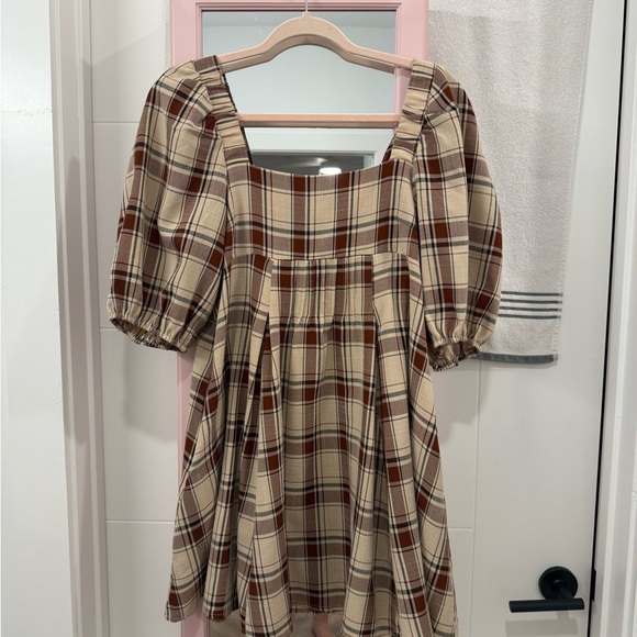 laynee & lee Dresses & Skirts - Plaid Puff Sleeve Mini Dress